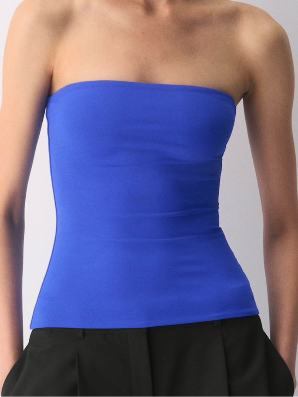 Aritzia Strapless Bandeau Top - Cobalt Blue